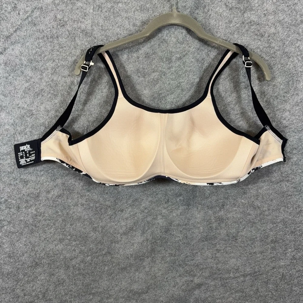 Panache Boundless Non-Wired Sports Bra Womens Size 32E Black Peach #7341